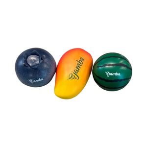 Jamba Juice Fruit Squishies Set Blueberry Mango Watermelon Stress‎ Balls 3pc